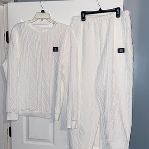 Cozy White womens lounge set.